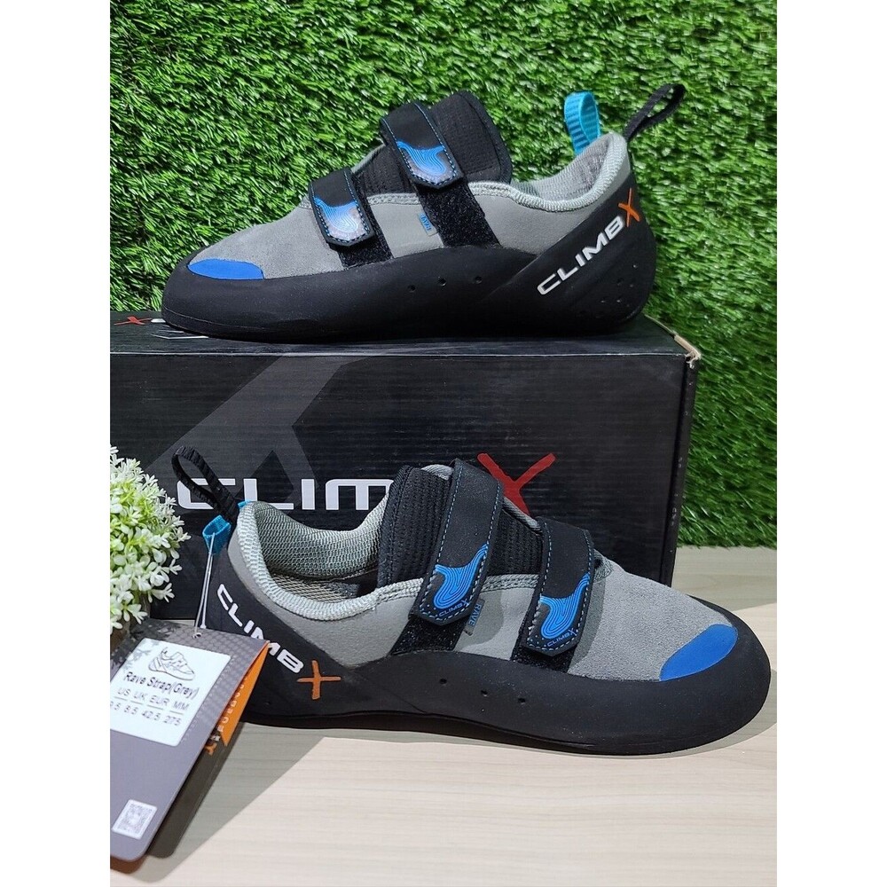 Climb X Rave Strap Grey Climbing Shoes / US 9.5 New